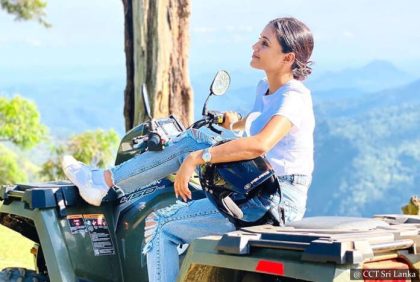 ATV quad ride on mountain terrain - Ella